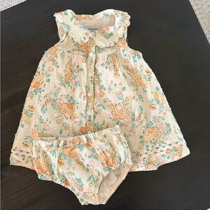 Floral and Bunny Dress and Bloomers Set 3-6 months